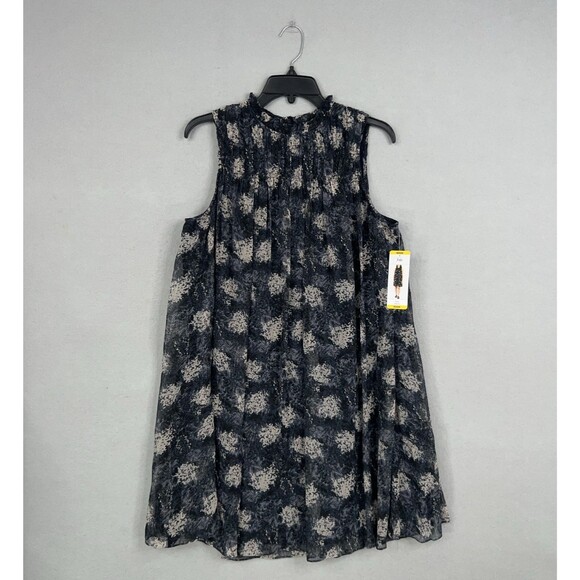 Joie Dress Womens Medium Blue Floral Baltic Pleat Swing Feminine Romantic Ruffle - Picture 1 of 16